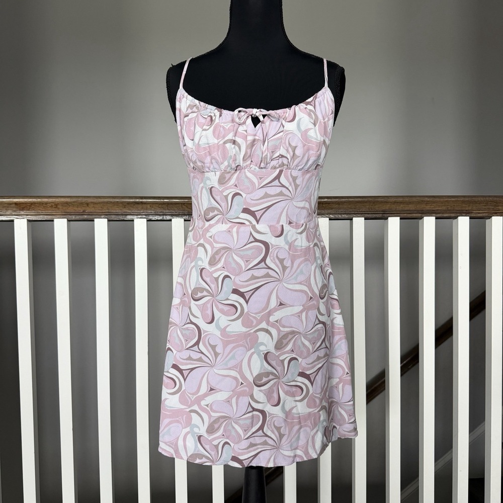 ARITZIA Sunday Best Mini Slip Dress White Pink M Retro Y2K Floral Peasant Boho